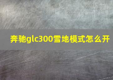 奔驰glc300雪地模式怎么开