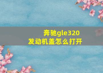 奔驰gle320发动机盖怎么打开