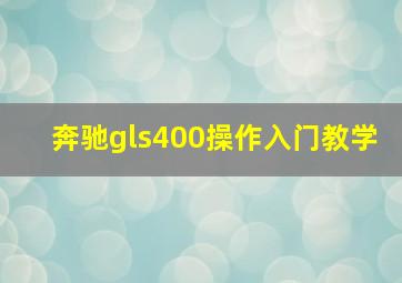 奔驰gls400操作入门教学