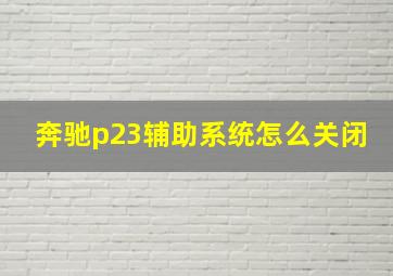 奔驰p23辅助系统怎么关闭