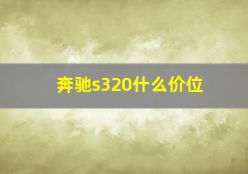 奔驰s320什么价位