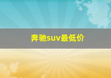 奔驰suv最低价