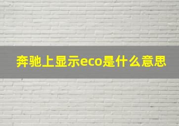 奔驰上显示eco是什么意思