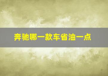 奔驰哪一款车省油一点