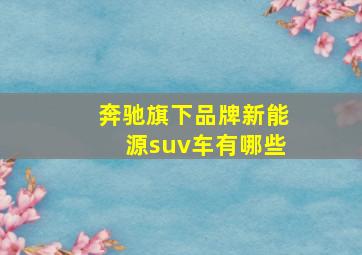 奔驰旗下品牌新能源suv车有哪些