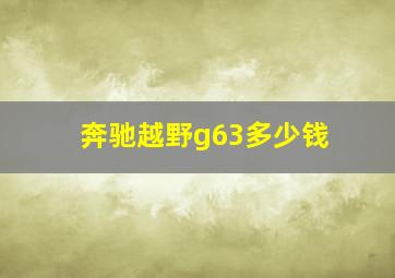 奔驰越野g63多少钱