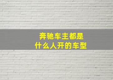 奔驰车主都是什么人开的车型