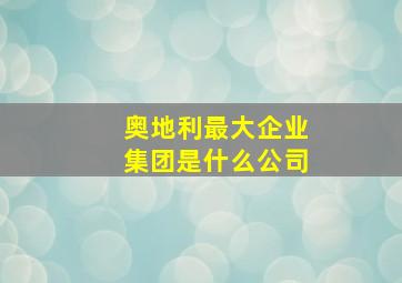 奥地利最大企业集团是什么公司