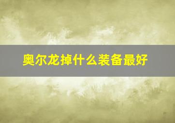 奥尔龙掉什么装备最好