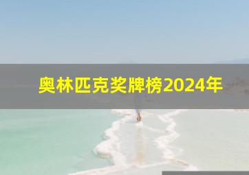 奥林匹克奖牌榜2024年