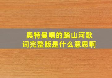 奥特曼唱的踏山河歌词完整版是什么意思啊