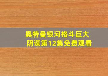 奥特曼银河格斗巨大阴谋第12集免费观看