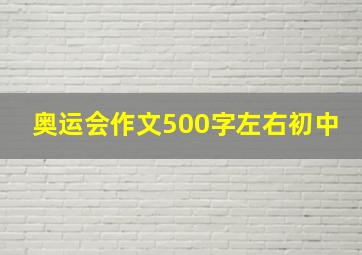 奥运会作文500字左右初中