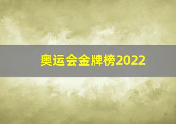 奥运会金牌榜2022