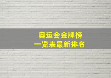 奥运会金牌榜一览表最新排名