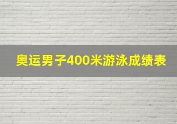 奥运男子400米游泳成绩表