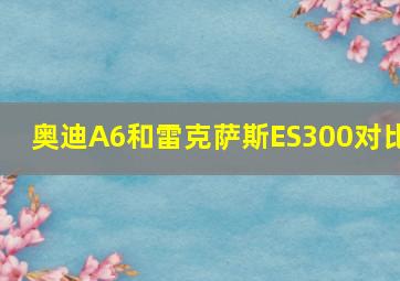 奥迪A6和雷克萨斯ES300对比