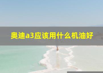 奥迪a3应该用什么机油好