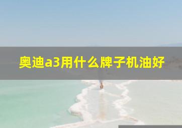 奥迪a3用什么牌子机油好