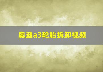 奥迪a3轮胎拆卸视频