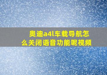 奥迪a4l车载导航怎么关闭语音功能呢视频