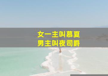 女一主叫慕夏男主叫夜司爵