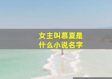 女主叫慕夏是什么小说名字