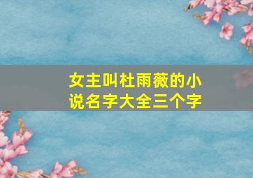 女主叫杜雨薇的小说名字大全三个字