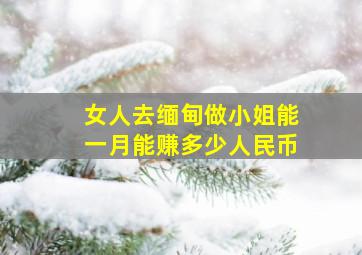 女人去缅甸做小姐能一月能赚多少人民币