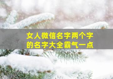 女人微信名字两个字的名字大全霸气一点