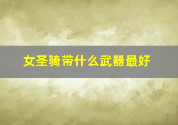 女圣骑带什么武器最好