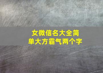 女微信名大全简单大方霸气两个字