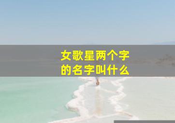 女歌星两个字的名字叫什么