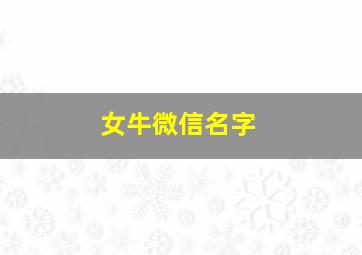 女牛微信名字