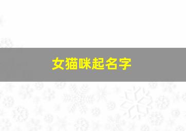 女猫咪起名字