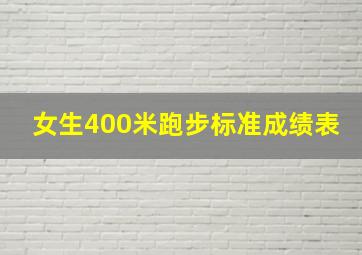 女生400米跑步标准成绩表