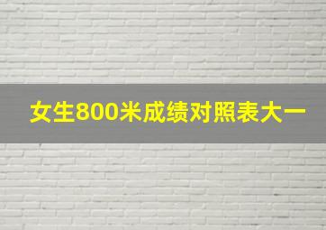 女生800米成绩对照表大一