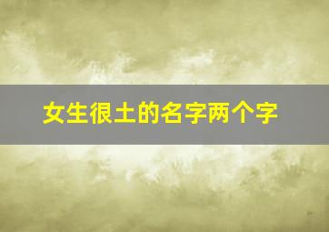 女生很土的名字两个字