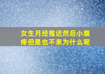 女生月经推迟然后小腹疼但是也不来为什么呢