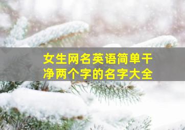 女生网名英语简单干净两个字的名字大全