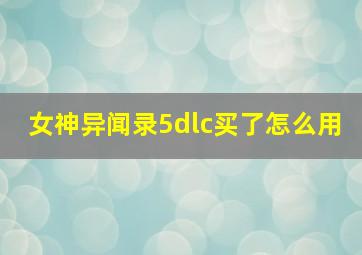 女神异闻录5dlc买了怎么用