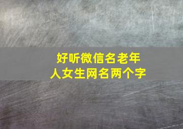 好听微信名老年人女生网名两个字