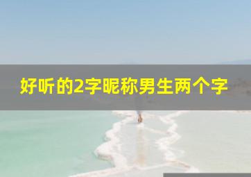 好听的2字昵称男生两个字