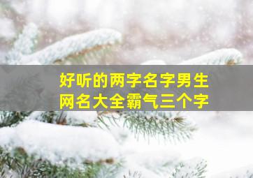 好听的两字名字男生网名大全霸气三个字