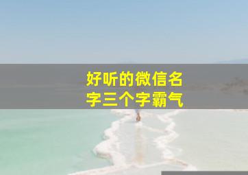 好听的微信名字三个字霸气