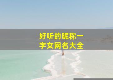 好听的昵称一字女网名大全