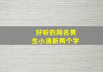 好听的网名男生小清新两个字