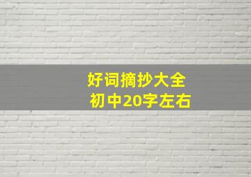 好词摘抄大全初中20字左右