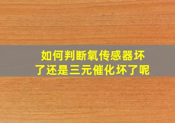 如何判断氧传感器坏了还是三元催化坏了呢