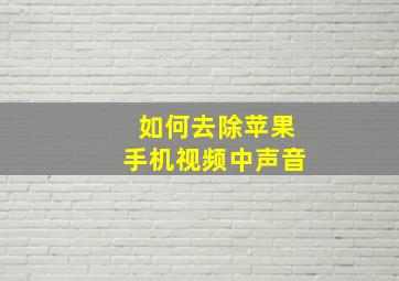 如何去除苹果手机视频中声音